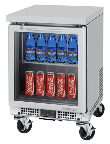 Turbo Air MUR-20SG-N6 M3 Series Undercounter Refrigerator 20 inch Glass Door 2.29 cu ft Stainless Steel