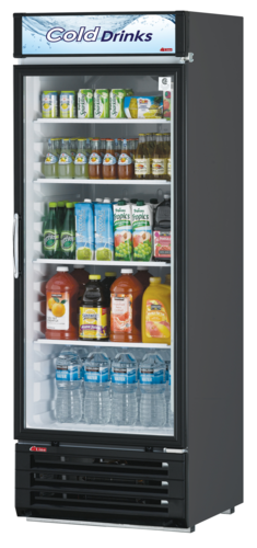 Turbo Air TGM-22RV-B-N6 Refrigerated Merchandiser 20.3 cu ft Self-Contained Double Pane Glass Door LED Lighting