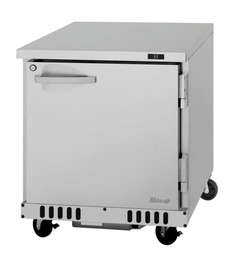 Turbo Air PUR-28-FB-N PRO Series Undercounter Refrigerator 6.5 cu ft Stainless Steel Solid Door 115v