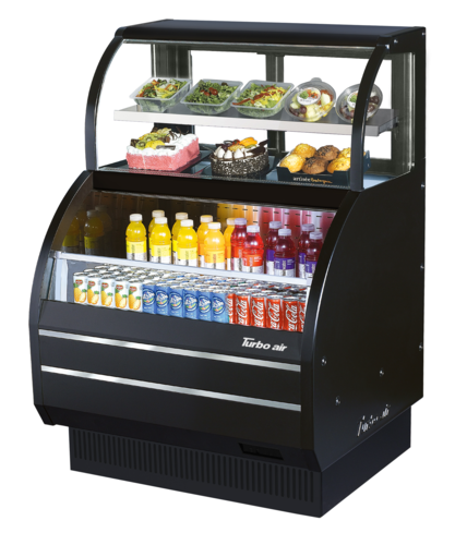 Turbo Air TOM-W-40SB-N Open Display Merchandiser Combination Case with Refrigerated Top Shelf 38-7/8W x 34-1/8D x 56-3/8H
