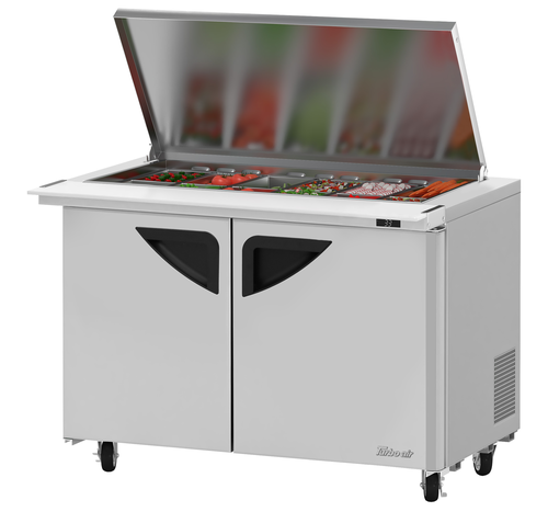 Turbo Air TST-48SD-18-N-FL Super Deluxe Sandwich Salad Mega Top Unit 48 inch Stainless Steel 15 cu ft