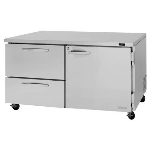 Turbo Air PUR-60-D2R(L)-N PRO Series Undercounter Refrigerator 15.5 cu ft Self Cleaning Condenser Stainless Steel
