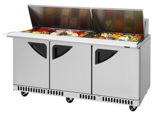 Turbo Air TST-72SD-30-FB-N Super Deluxe Sandwich Salad Mega Top Unit 72 Inch Stainless Steel Refrigerated Prep Table