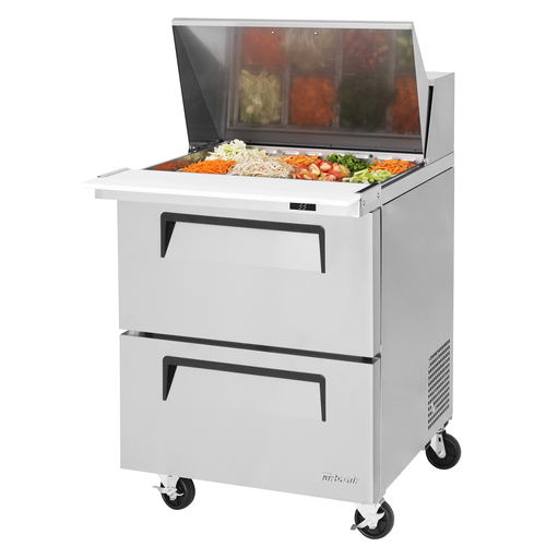 Turbo Air TST-28SD-12-D2-N Super Deluxe Sandwich Salad Mega Top Unit 27-1/2W x 37D x 44-34H 7 cu ft Stainless Steel