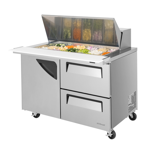Turbo Air TST-48SD-18-D2-N Super Deluxe Sandwich Salad Mega Top Unit Stainless Steel 15 Cu Ft Refrigeration