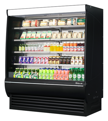 Turbo Air TOM-72DXB-SP-A-N Vertical Open Display Merchandiser 34.1 cu ft LED Lighting Adjustable Shelves R290 Refrigerant