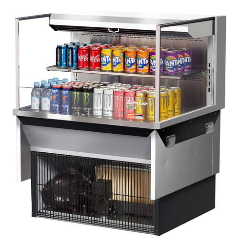 Turbo Air TOM-36L-UF-S-2SI-N Drop-In Horizontal Open Display Case 7.5 cu ft Self-Contained Refrigeration