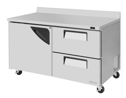 Turbo Air TWF-60SD-D2-N Super Deluxe Worktop Freezer 60 inch Two Section Stainless Steel Self Cleaning Condenser