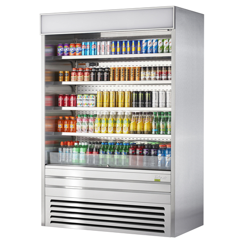 Turbo Air TOM-60ES-N Vertical Air Curtain Display Merchandiser 60 inch 28.6 cu ft Self Cleaning Condenser LED Lighting