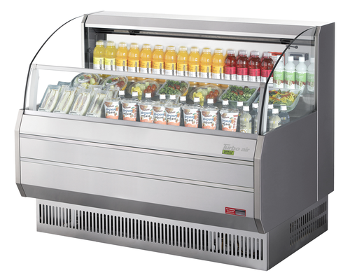 Turbo Air TOM-60SS-N Horizontal Open Display Merchandiser 11.2 cu ft capacity with LED lighting and self-cleaning condenser