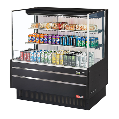 Turbo Air TOM-48L-UF-WB3S-N Horizontal Open Display Merchandiser 15.2 cu ft Capacity Self Cleaning Condenser