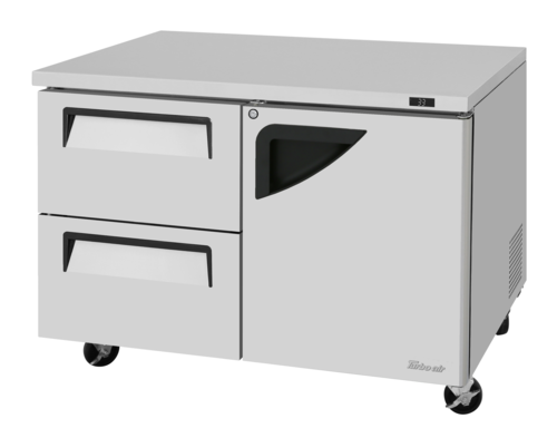 Turbo Air TUR-48SD-D2R-N Super Deluxe Series Undercounter Refrigerator 48 inch two-section 12.2 cu ft self-contained