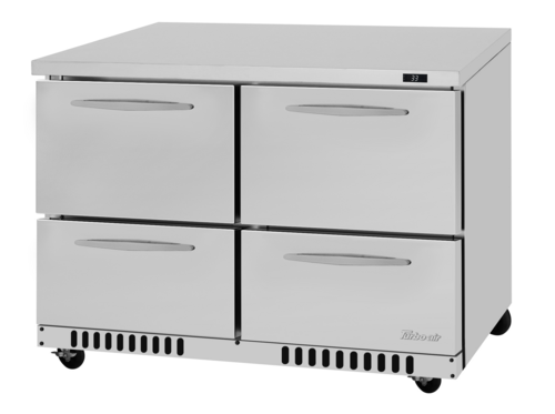 Turbo Air PUR-48-D4-FB-N PRO Series Undercounter Refrigerator 11.1 cu ft Stainless Steel 4 Drawers Self Cleaning