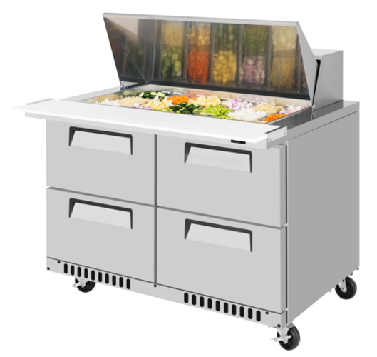 Turbo Air TST-48SD-18-D4-FB-N Super Deluxe Sandwich Salad Mega Top Unit Front Breathing 48 Inch Stainless Steel