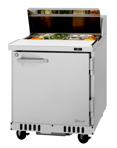 Turbo Air PST-28-FB-N PRO Series Sandwich Salad Prep Table Front Breathing 6.5 cu ft 8 Pan Stainless Steel