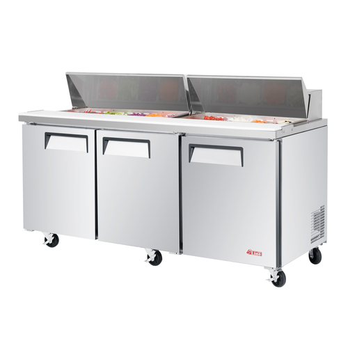 Turbo Air EST-72-N-V E-line Sandwich Salad Unit 72 inch Three Section Self Contained Refrigeration