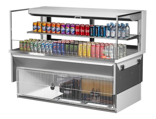 Turbo Air TOM-60L-UFD-WB2SI-N Drop-In Horizontal Open Display Case 13 cu ft Capacity Self-Contained Refrigeration