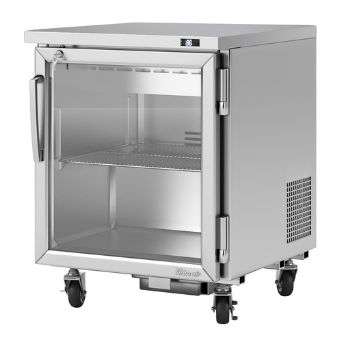 Turbo Air PUR-28-G-N-L PRO Series Undercounter Refrigerator 6.8 cu ft Capacity Glass Door Stainless Steel