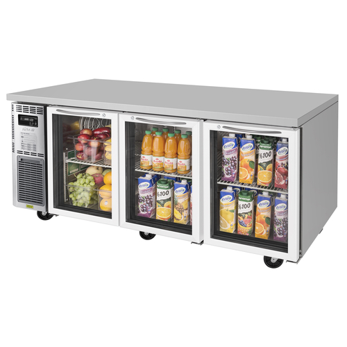 Turbo Air JUR-72-G-N J Series Glass Door Undercounter Refrigerator 70-7/8W x 27-1/2D x 28-3/4H 18.74 cu ft