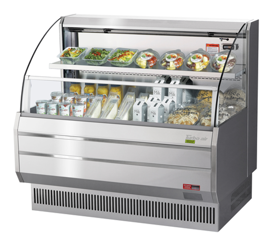 Turbo Air TOM-50LS-N Horizontal Open Display Merchandiser 9.8 cu ft Capacity Low Profile Self Cleaning Condenser