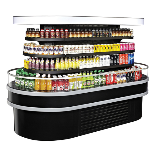 Turbo Air TIOM-48RSRB-N Island Display Refrigerated Merchandiser 28.8 cu ft 48W x 96D x 65-5/8H Self-Contained