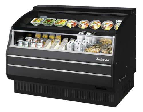 Turbo Air TOM-50LB-SP-A-N Horizontal Open Display Merchandiser 9.8 cu ft Self Contained Refrigeration Black Panels