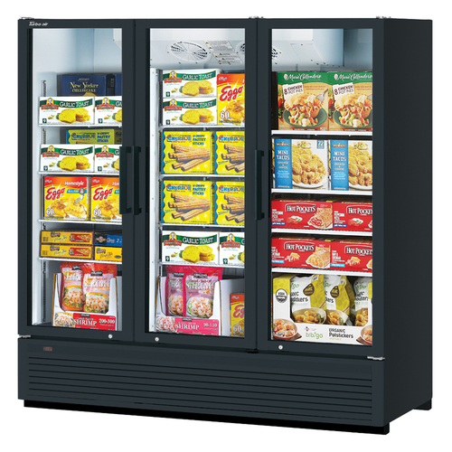 Turbo Air TGF-72SDH-N Super Deluxe Freezer Merchandiser 62.2 cu ft three-section self-contained refrigeration