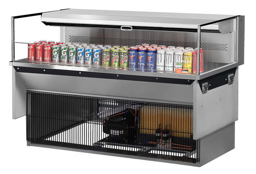 Turbo Air TOM-60L-UF-S-1SI-N Drop-In Horizontal Open Display Case 8 cu ft Low Profile Self Contained Refrigeration