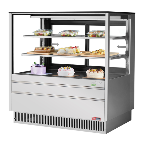 Turbo Air TCGB-48UF-S-N Refrigerated Display Case 15.6 cu.ft Capacity Stainless Steel Sliding Doors LED Lighting