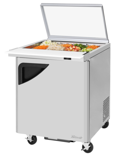 Turbo Air TST-28SD-12-N-GL Super Deluxe Sandwich Salad Mega Top Unit with Glass Lid 28W x 37D x 31H