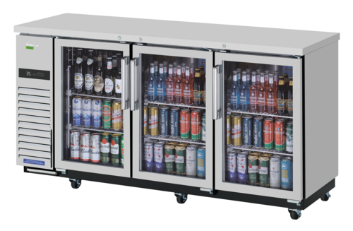 Turbo Air TBB-24-72SGSD-N Super Deluxe Narrow Back Bar Cooler 73 inch Glass Doors Stainless Steel 20.62 cu ft
