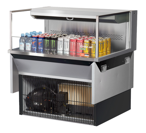 Turbo Air TOM-36L-UF-S-1SI-N Drop-In Horizontal Open Display Case 4.6 cu ft Self-Contained Refrigeration