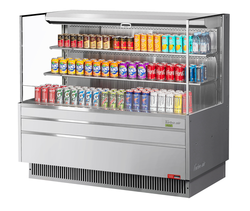Turbo Air TOM-60L-UF-S-3S-N Horizontal Open Display Merchandiser 19.3 cu ft Low Profile Self Contained Refrigeration