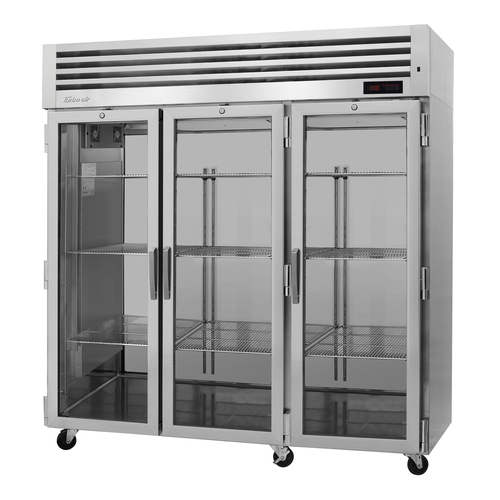 Turbo Air PRO-77H-G PRO Series Heated Cabinet Three Section 739 cu ft Glass Doors Digital Control Stainless Steel