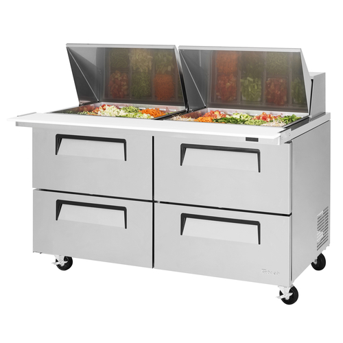 Turbo Air TST-60SD-24-D4-N Super Deluxe Sandwich Salad Mega Top Unit 19 cu ft Stainless Steel 24 Pan Opening