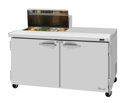 Turbo Air PST-60-08S-N-LW PRO Series Sandwich Salad Prep Work Station Two Section Rear Mount Compressor 60 Inch