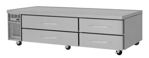 Turbo Air PRCBE-96R-N PRO Series Refrigerator Chef Base 96 inch Stainless Steel 17.5 cu ft with 4 Drawers