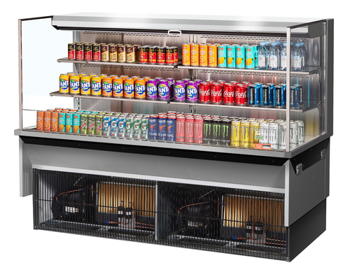 Turbo Air TOM-72L-UF-S-3SI-N Drop-In Horizontal Open Display Case 23.4 cu ft Self-Contained Refrigeration