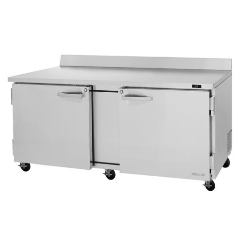 Turbo Air PWR-72-N PRO Series Refrigerated Work Top 72 inch Two Section 18.8 cu ft Capacity Self Cleaning Condenser