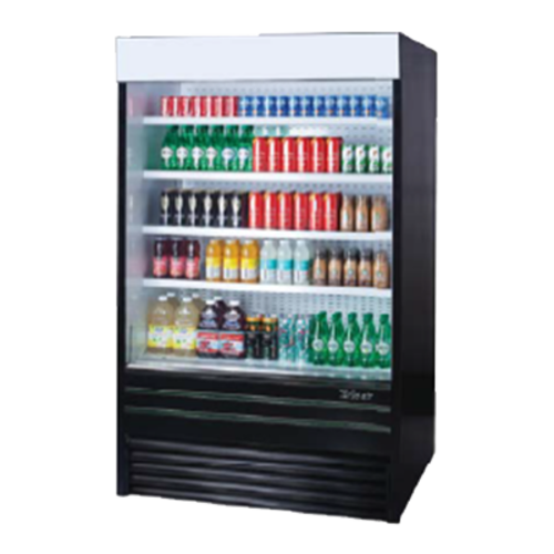 Turbo Air TOM-48EB-N Vertical Air Curtain Open Display Merchandiser 22.6 cu ft Capacity 48W x 29-7/8D x 81-1/8H