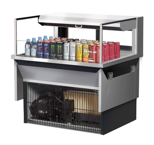 Turbo Air TOM-36L-UFD-S-1SI-N Drop-In Horizontal Open Display Case 4.6 cu ft Self-Contained Refrigeration