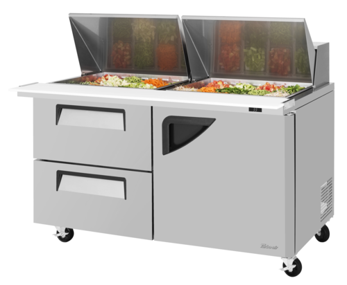 Turbo Air TST-60SD-24-D2R-N Super Deluxe Sandwich Salad Mega Top Unit 60 Inch Stainless Steel Refrigerated Prep Table