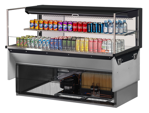 Turbo Air TOM-60L-UF-WB2SI-N Drop-In Horizontal Open Display Case 13 cu ft Capacity Self-Contained Refrigeration