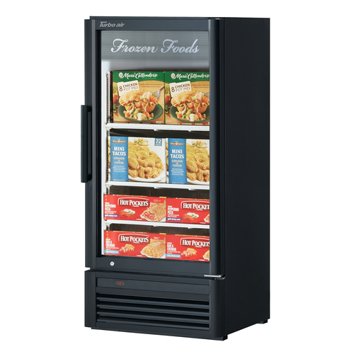 Turbo Air TGF-10SD-N Super Deluxe Glass Merchandiser Freezer 7.92 cu ft Self Cleaning Condenser Triple Pane Door