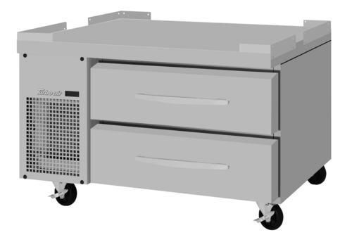Turbo Air PRCBE-36F-N-FT PRO Series Refrigerated Chef Base 36 inch Stainless Steel Drawers Digital Display 4.6 cu ft