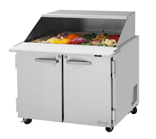Turbo Air PST-36-15-N-SL PRO Series Mega Top Sandwich Salad Prep Table 15 Pan 36 Inch Stainless Steel