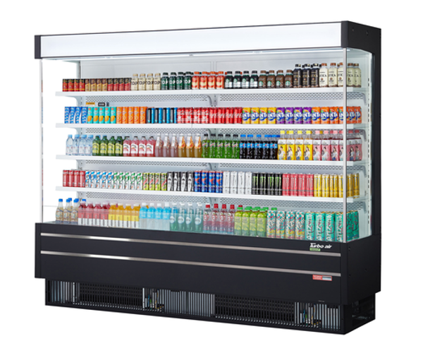 Turbo Air TOM-96SEW(B) Vertical Air Curtain Open Display Merchandiser 42.6 cu ft Capacity Self Cleaning Condenser