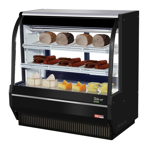 Turbo Air TCDD-48H-WB-N Deli Case Refrigerated 48 1/2 Inch High Profile Self Contained Curved Glass Display