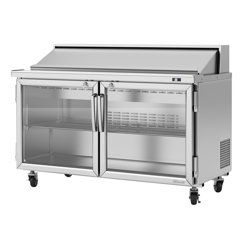 Turbo Air PST-60-G-N PRO Series Sandwich Salad Unit 16 Pan 2 Section Stainless Steel 16 Cu Ft Cold Bunker System