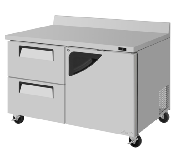 Turbo Air TWF-48SD-D2R-N Super Deluxe Worktop Freezer 48 inch Two Section Self Cleaning Condenser Stainless Steel